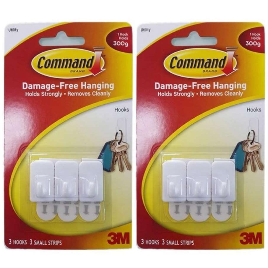 [HCM]Móc dán tường vuông 300gr vỉ 3 cái Command 3M 17502