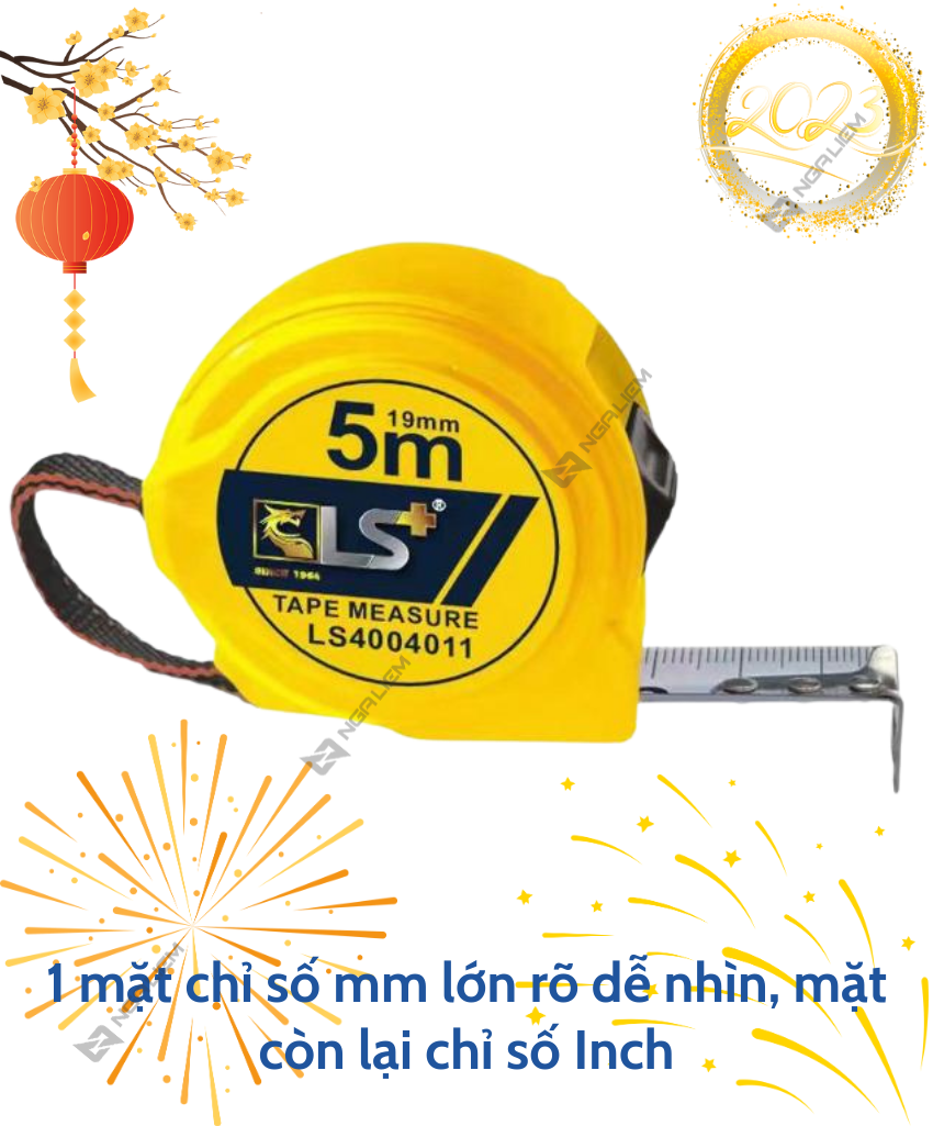 Thước vàng & xanh 2 mặt LS+