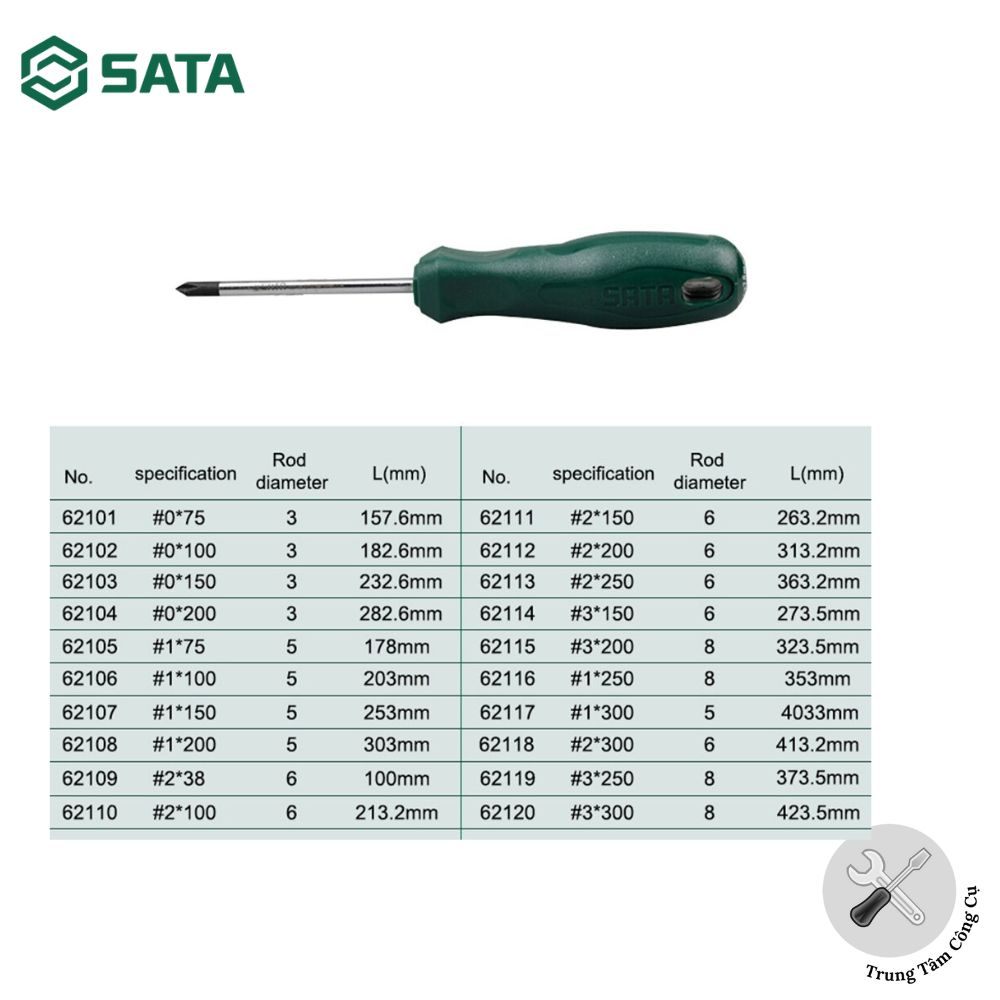 Tuốt nơ vít bake #3x200mm SATA 62115