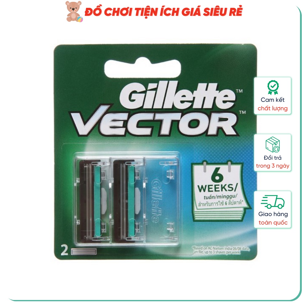 Lưỡi dao cạo Gillet vector Bộ 2 đầu dao cạo râu 2 lưỡi kép sắc bén, tự động điều chỉnh theo khuôn mặt