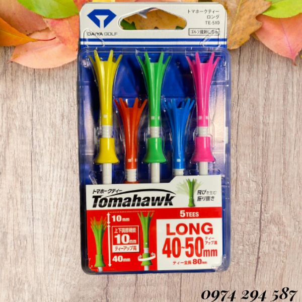 Tee Golf Chính HãngTomahawk Spiral Nhật Bản, Dài 8cm - 4cm, Điều chỉnh Độ Cao 1cm