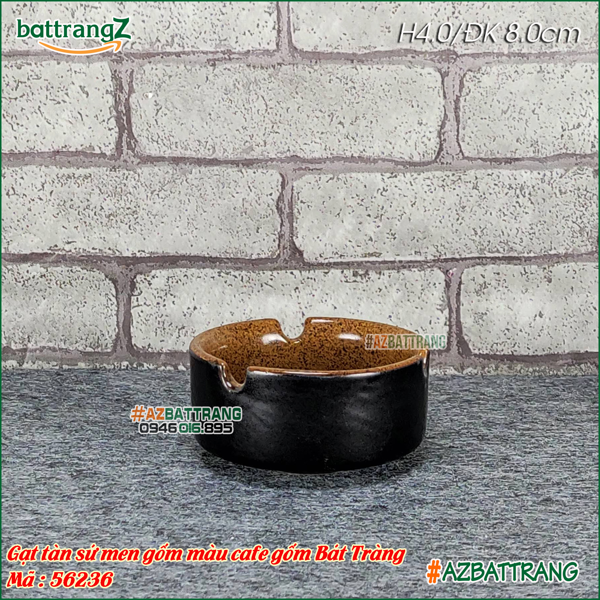 Gạt Tàn sứ men gốm Bát Tràng