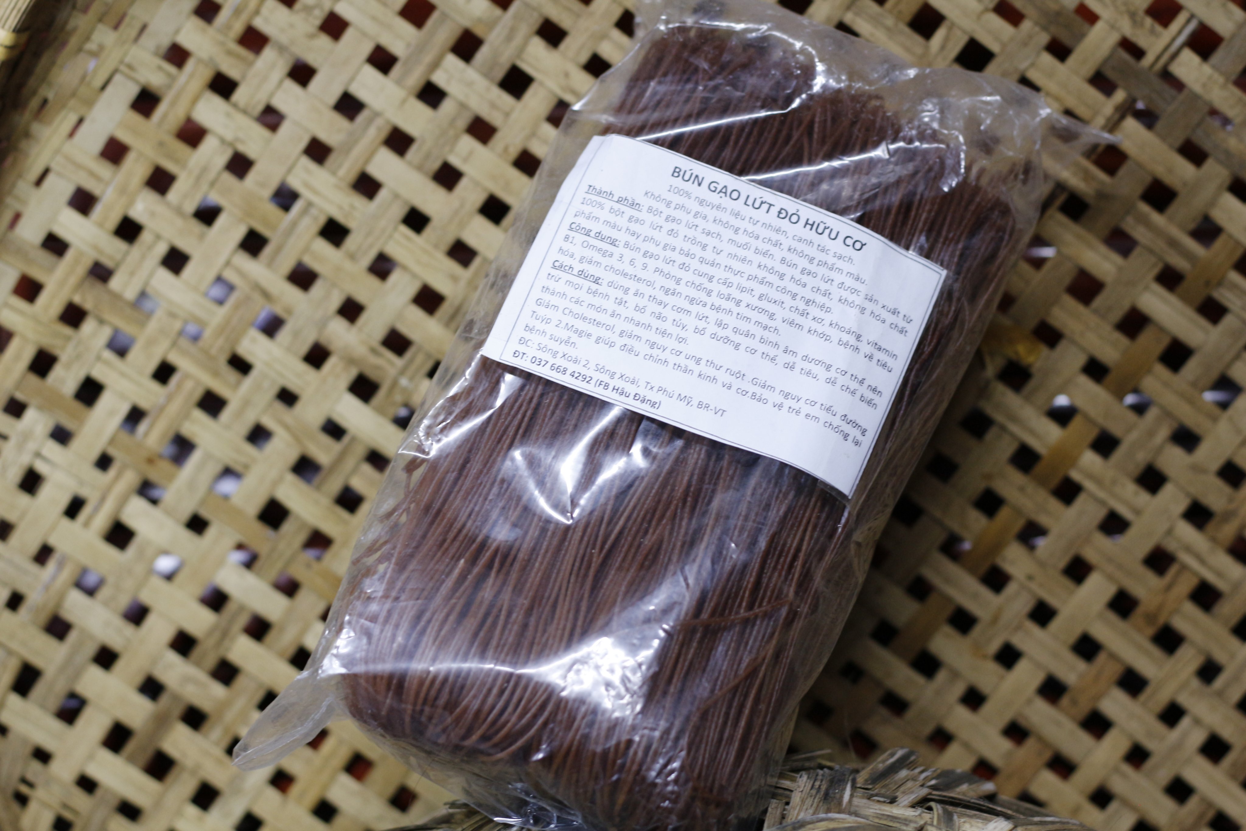 Bún Gạo Lứt Đỏ Hữu Cơ - 500gr