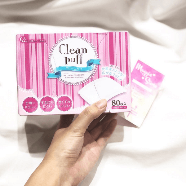 Bông tẩy trang Clean Puff Nhật Bản 80 miếng