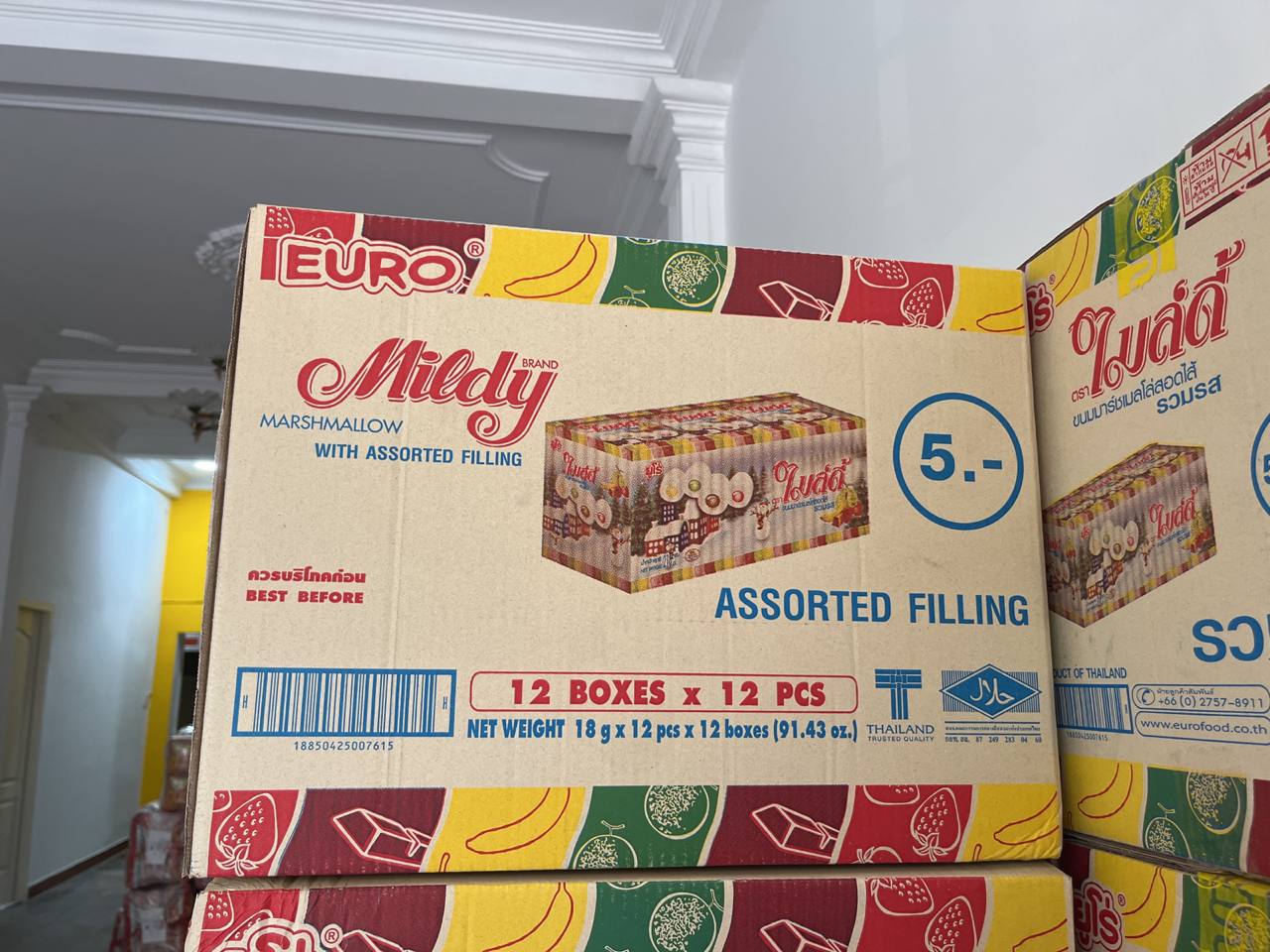 Kẹo Dẻo Euro Marshmallow Mildy – Mềm Mịn, Ngọt Dịu – Gói 18g [Hàng Thái Lan]
