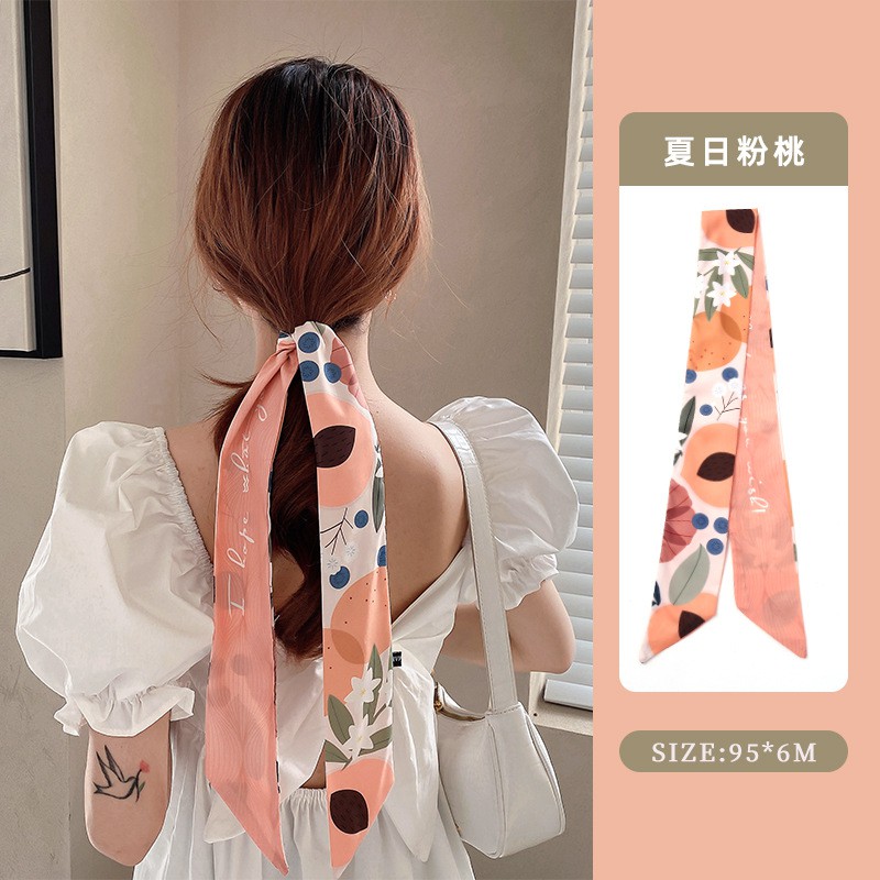 Lụa cột tóc đa năng  cột tóc nữ phong cách nàng thơ Hàn Quốc hot trend hè 2021