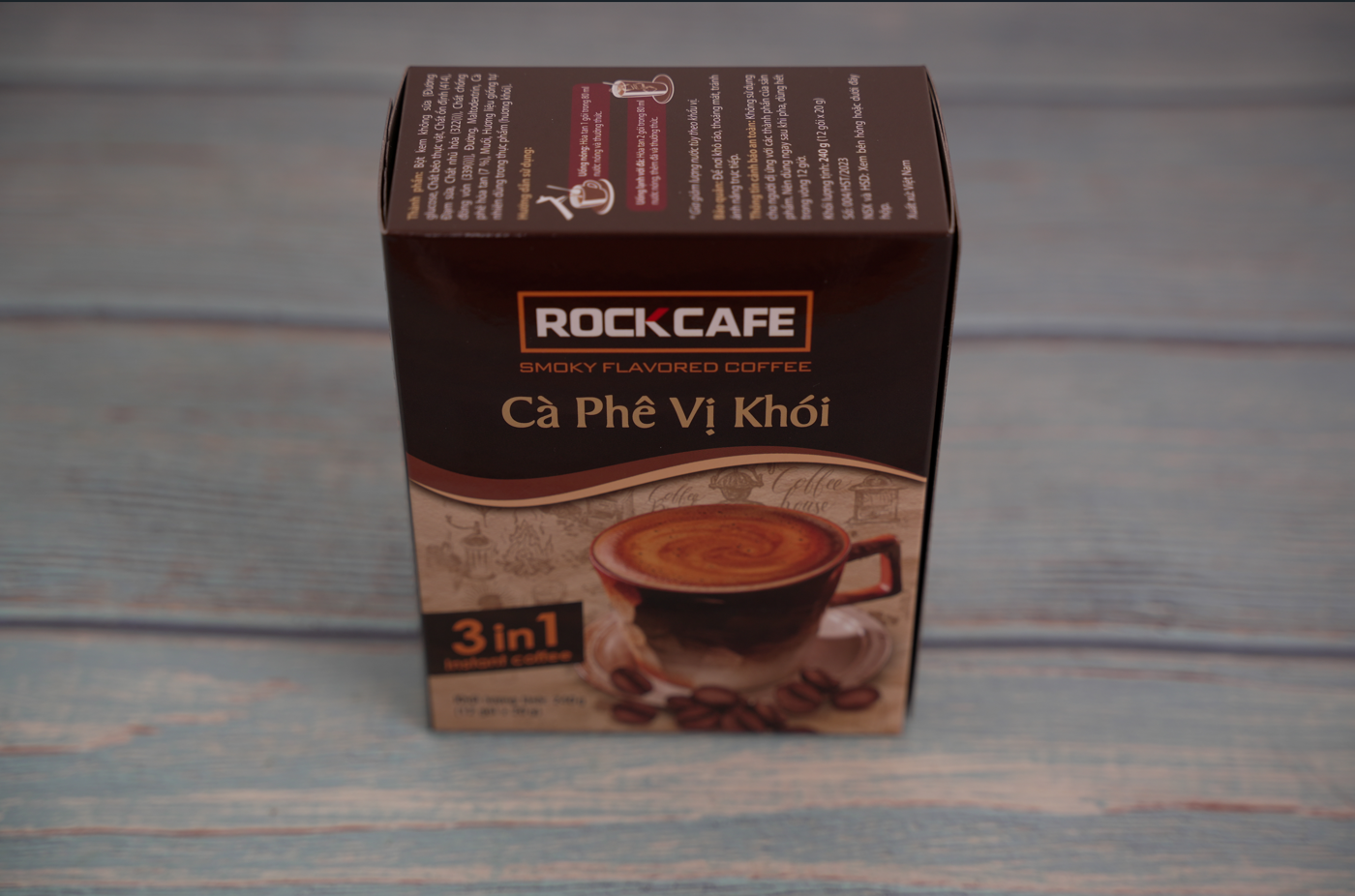 Rockcafe - Smoky Flavored Coffee - 3-in-1 Instant Coffee - Box of 12 Packs X 20Gr - Unique Flavor - Unbeatably Delicious