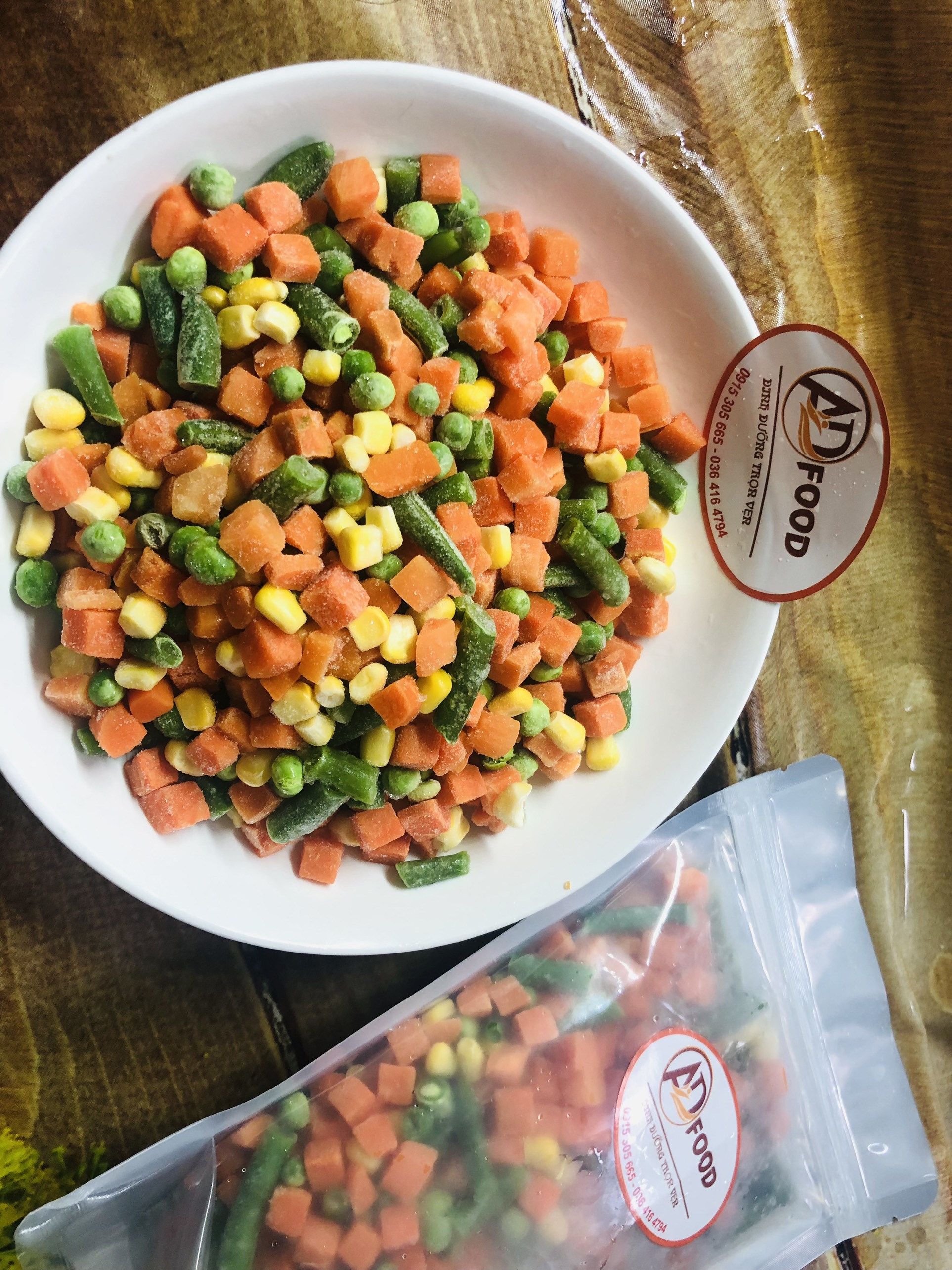 Rau củ hỗn hợp cắt sẵn gói 500gr