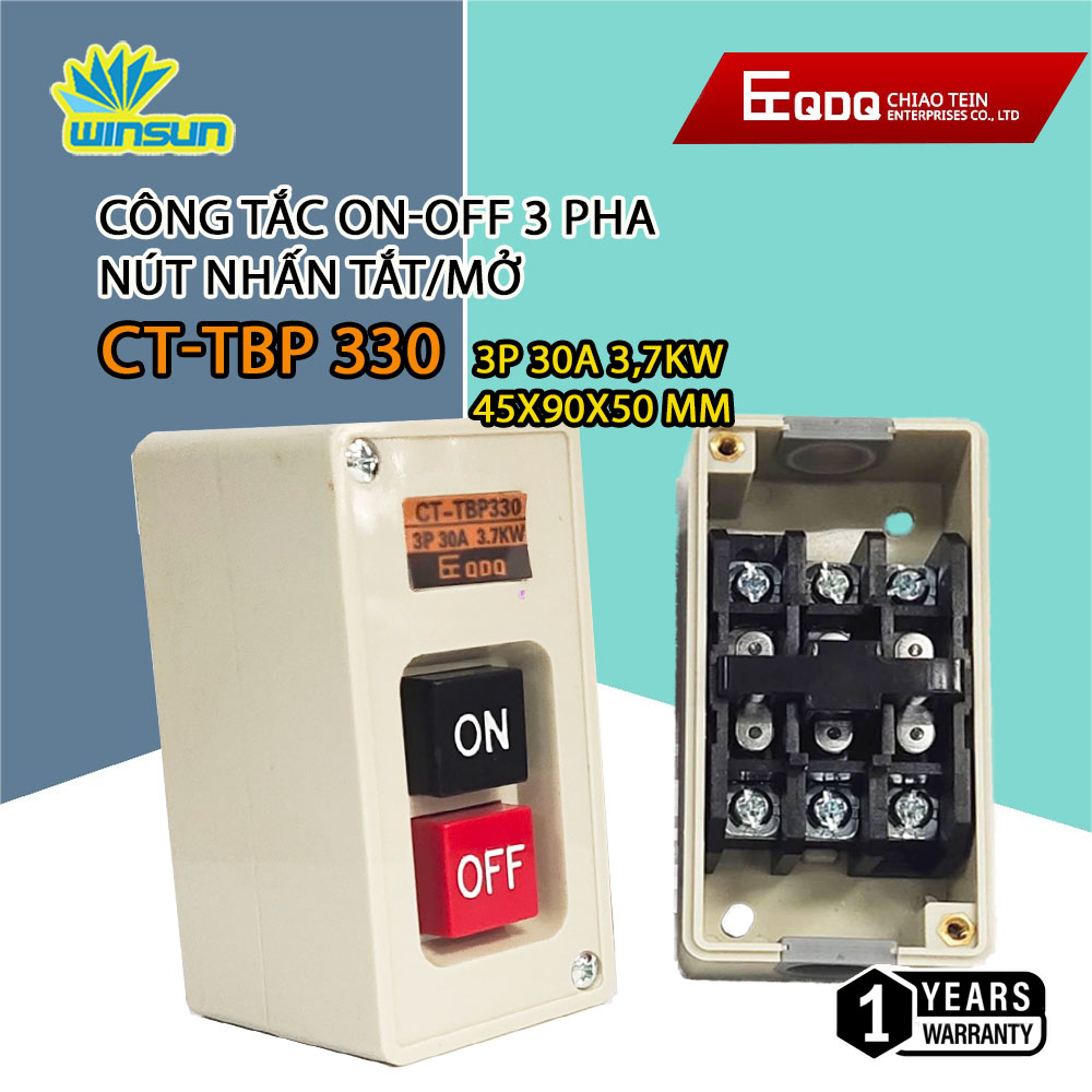 Công tắc on-off 3 pha nút nhấn tắt/mở