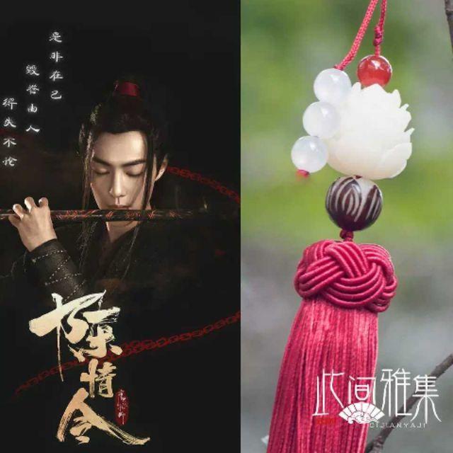 50k - Tua rua hoa sen gắn sáo Trần tình Ngụy Anh ngọc bội liên hoa Ma đạo tổ sư trần tình lệnh đỏ móc khóa gắn sáo Tiêu Chiến Vương Nhất Bác Lam Vong Cơ Ngụy Vô Tiện