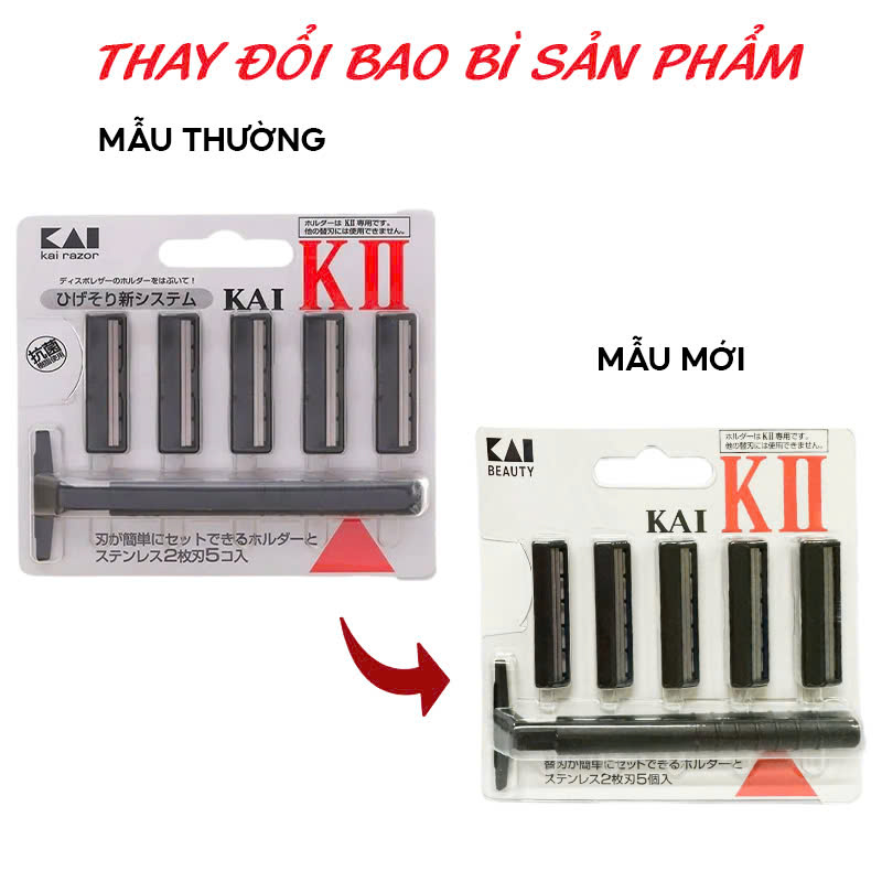 Set Dao Cạo Râu 2 Lưỡi Kép Kai (1 Thân 5 Lưỡi)