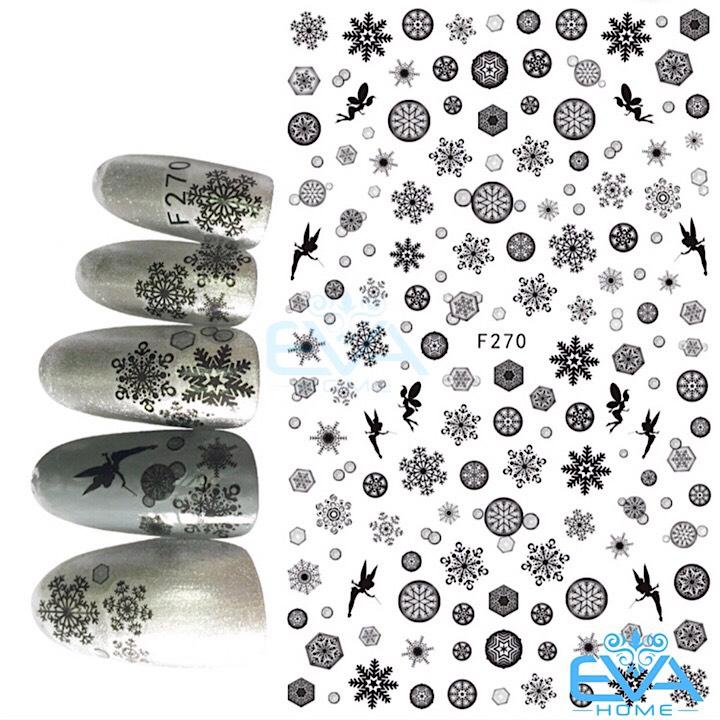 Miếng Dán Móng Tay 3D Nail Sticker Tráng Trí Hoạ Tiết Bông Tuyết F270