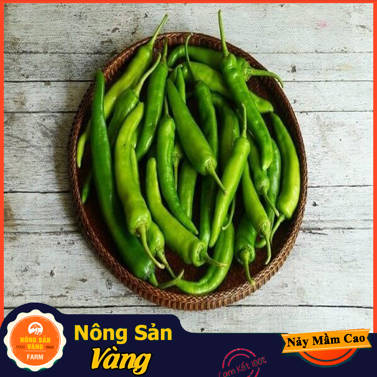 Chili seed (Siamese chili) high germination rate, growth and health, high productivity (pack of 30 seeds)-shallow gold product