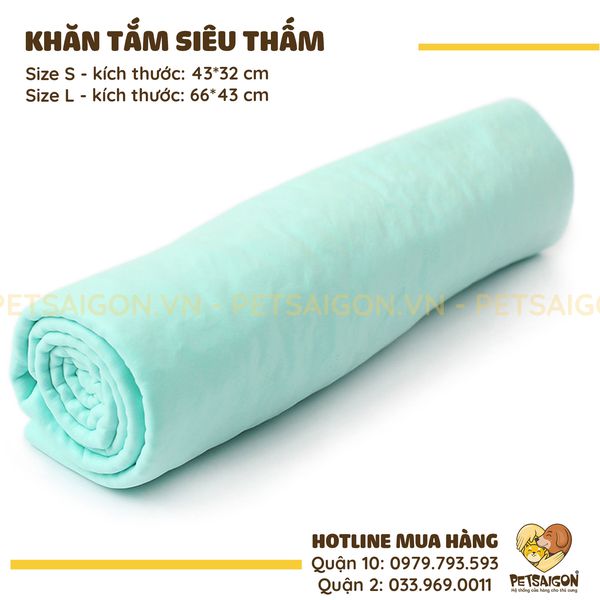KHĂN TẮM SIÊU THẤM CHO CHÓ MÈO