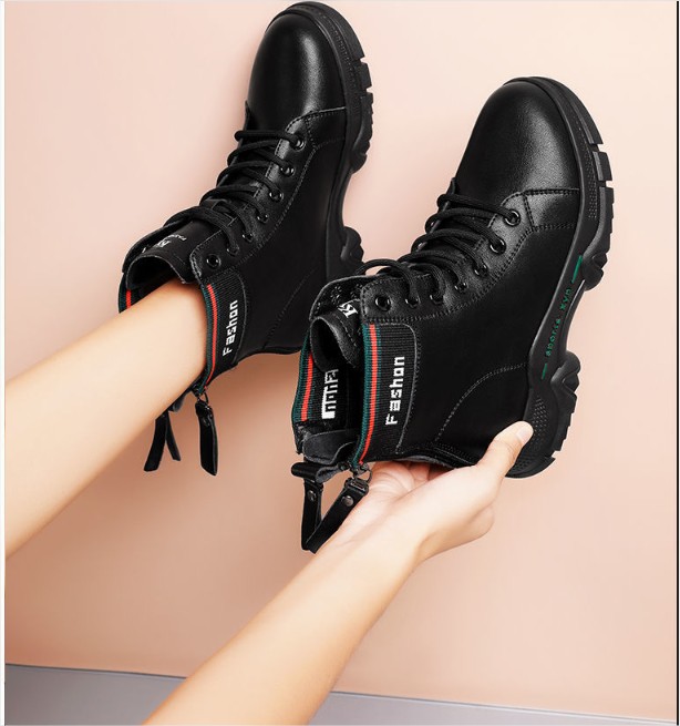 Ảnh thật - Giày Boot nữ thời trang khóa gót cá tính B162