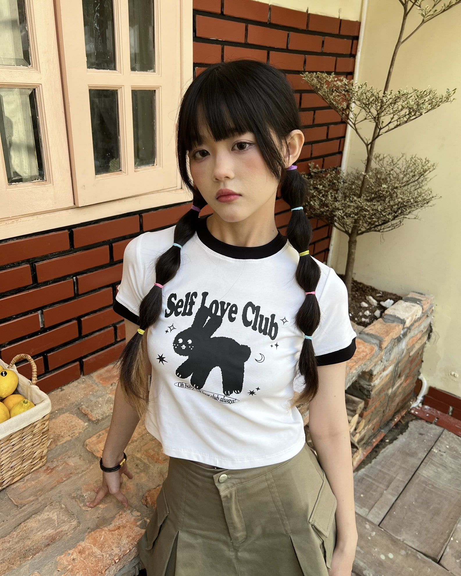 Áo Croptop Ringer "Pixel Bunny" SLC