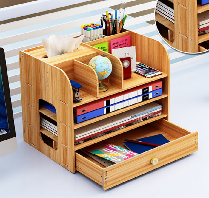 Kệ Sách Gỗ Mini Để Bàn Làm Việc