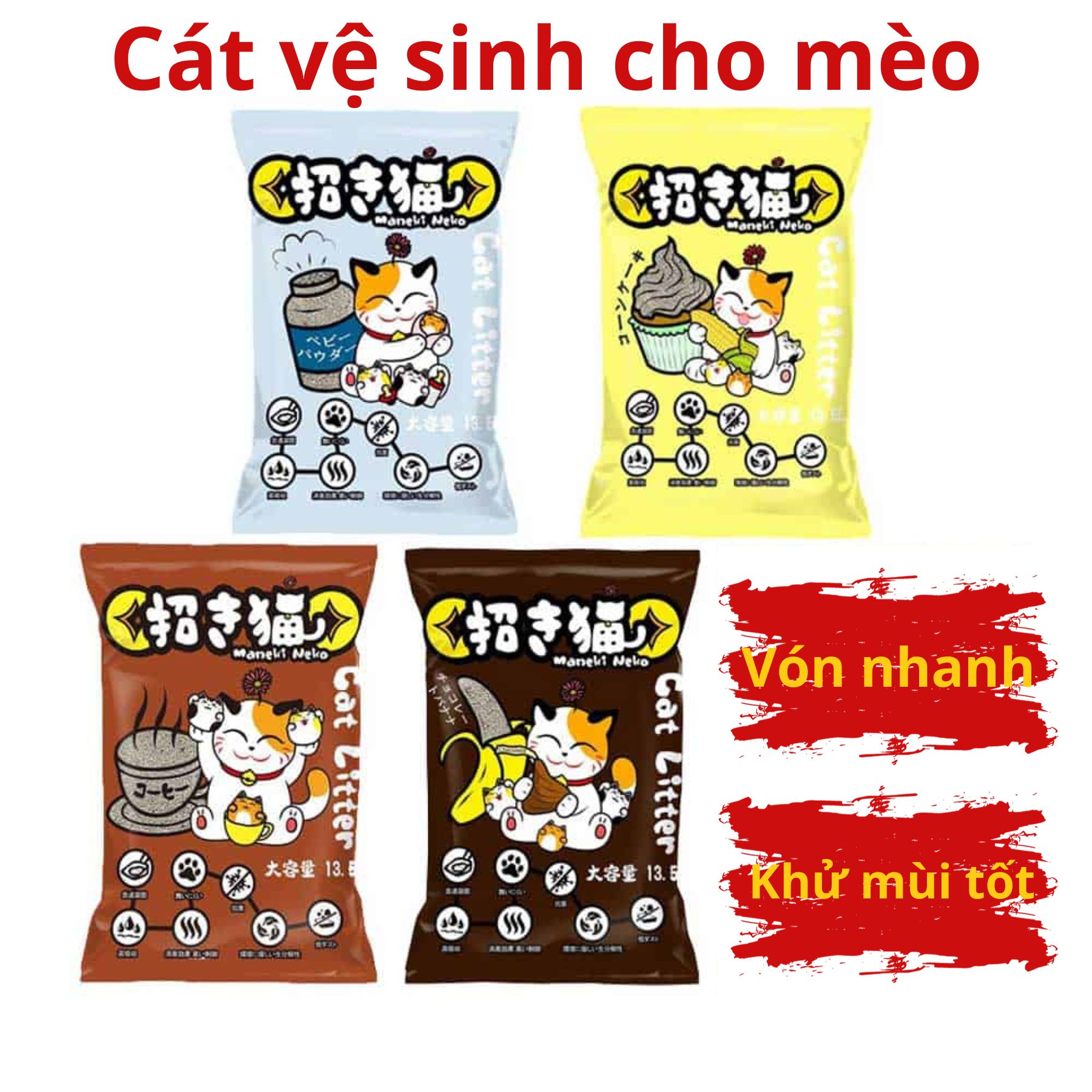 Maneki neko cat litter -cát vệ sinh cho mèo công nghệ nhật bản