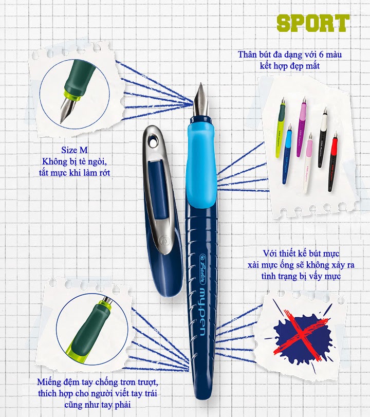 [HCM]Bút mực Herlitz - My pen ngòi M 0.7 mm
