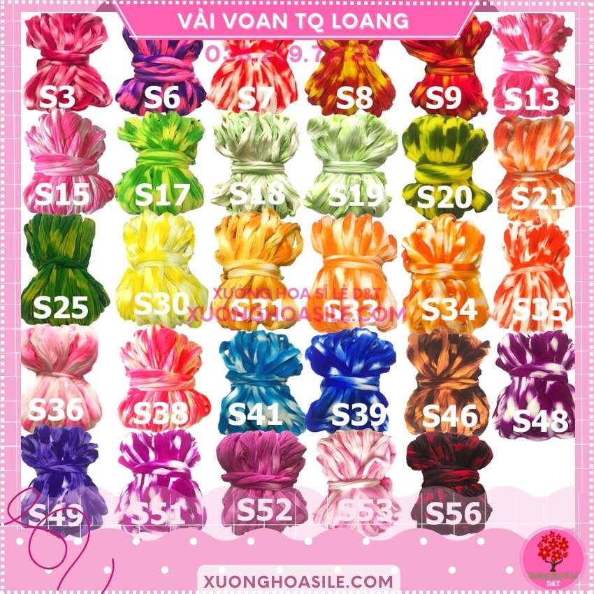 CUỘN VOAN TRUNG LOANG 1 CUỘN 3 SỢI LÀM HOA VOAN