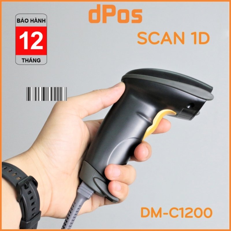Bảng giá [HCM]Máy quét mã vạch dPos DM-C1200 - Máy Scan Barcode 1D có dây cầm tay - Bảo Hành 12 Tháng Phong Vũ
