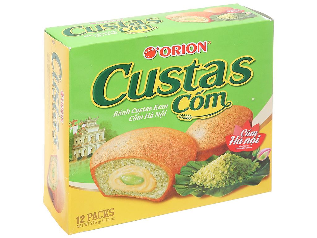 Bánh bông lan kem cốm Custas hộp 276g
