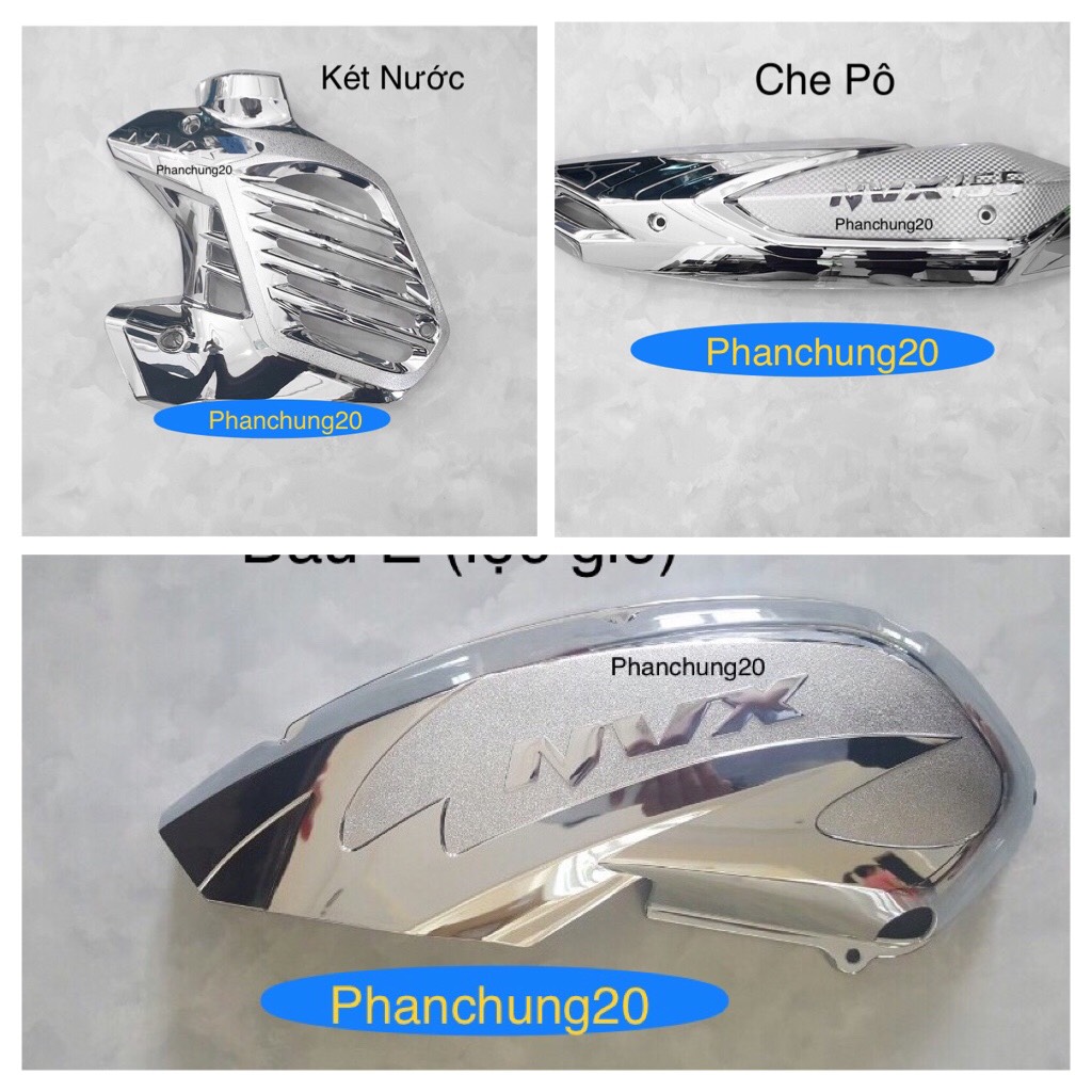 Combo bộ ốp phụ kiện trang trí dùng cho đời xe nvx 2017 2018 2019 2020 crom
