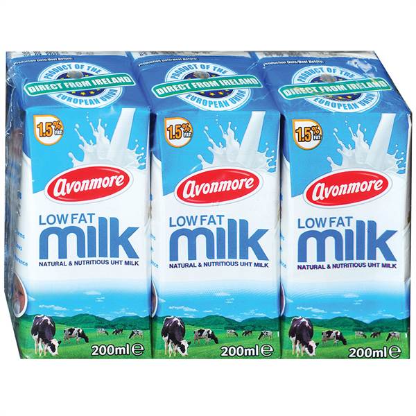 Sữa tiệt trùng Avonmore ít béo 3 hộp x 200ml