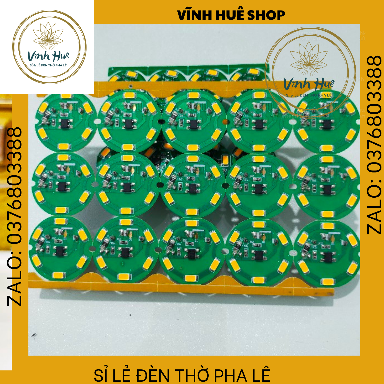 MẠCH LED 6 BÓNG MÀU VÀNG + DÂY GHIM