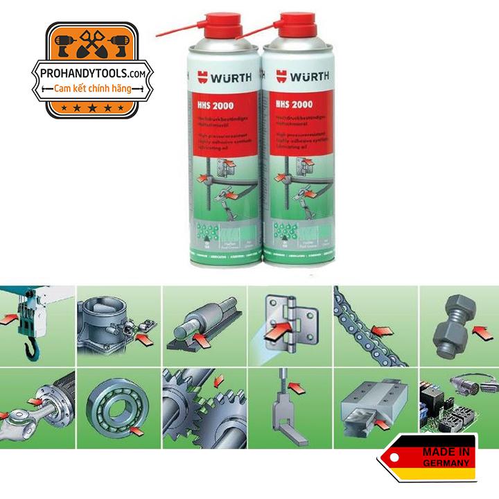 Chai Xịt Mỡ Bò Nước Wurth HHS2000 500ml