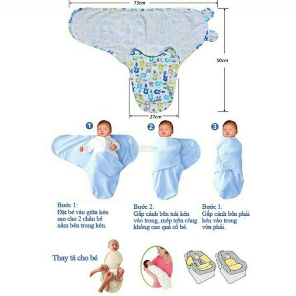 Chăn Ủ Kén Summer Infant SwaddleMe cotton Cho Bé