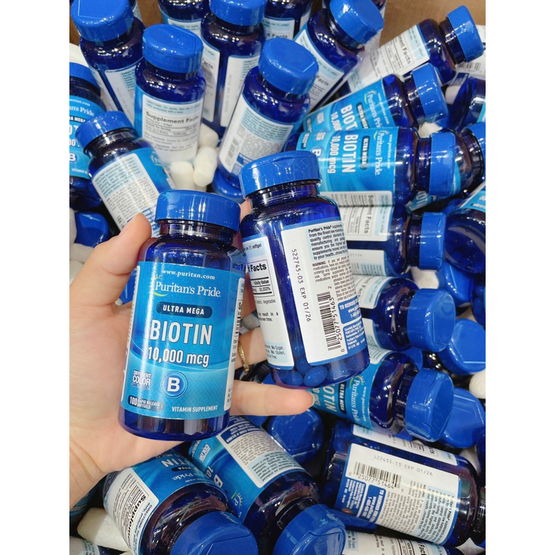 Viên Uống Hỗ Trợ Mọc Tóc Puritan's Pride Biotin 10000mcg
