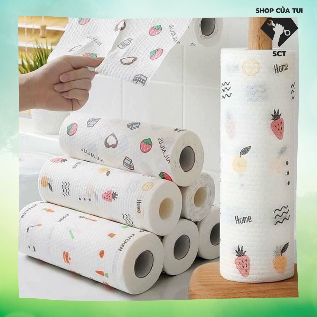 Cuộn Khăn giấy lau đa năng size 20cm - 25cm