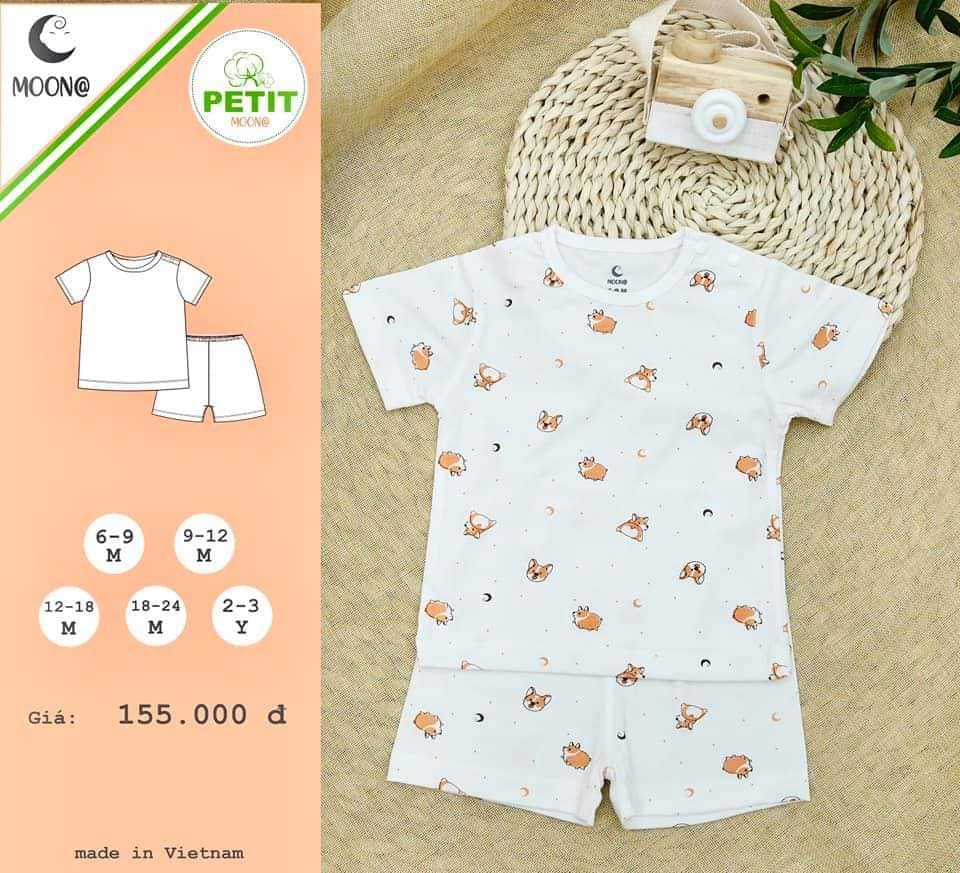 Bộ cộc tay petit họa tiết Moon