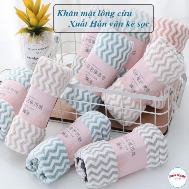 Khăn mặt lông mịn xuất Hàn 30x50cm (Nhiều màu)