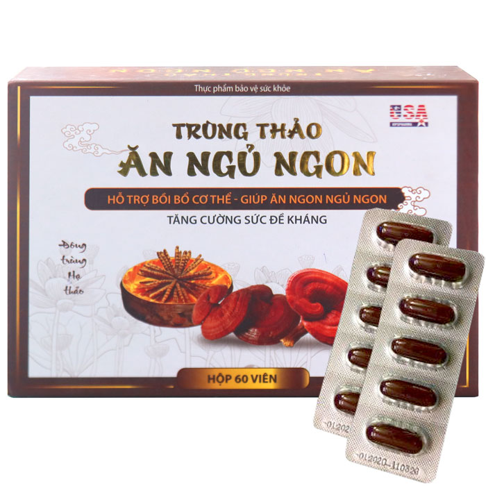 Trùng Thảo Ăn Ngủ Ngon, hỗ trợ giúp bồi bổ cơ thể, chống mệt mỏi, kém ăn