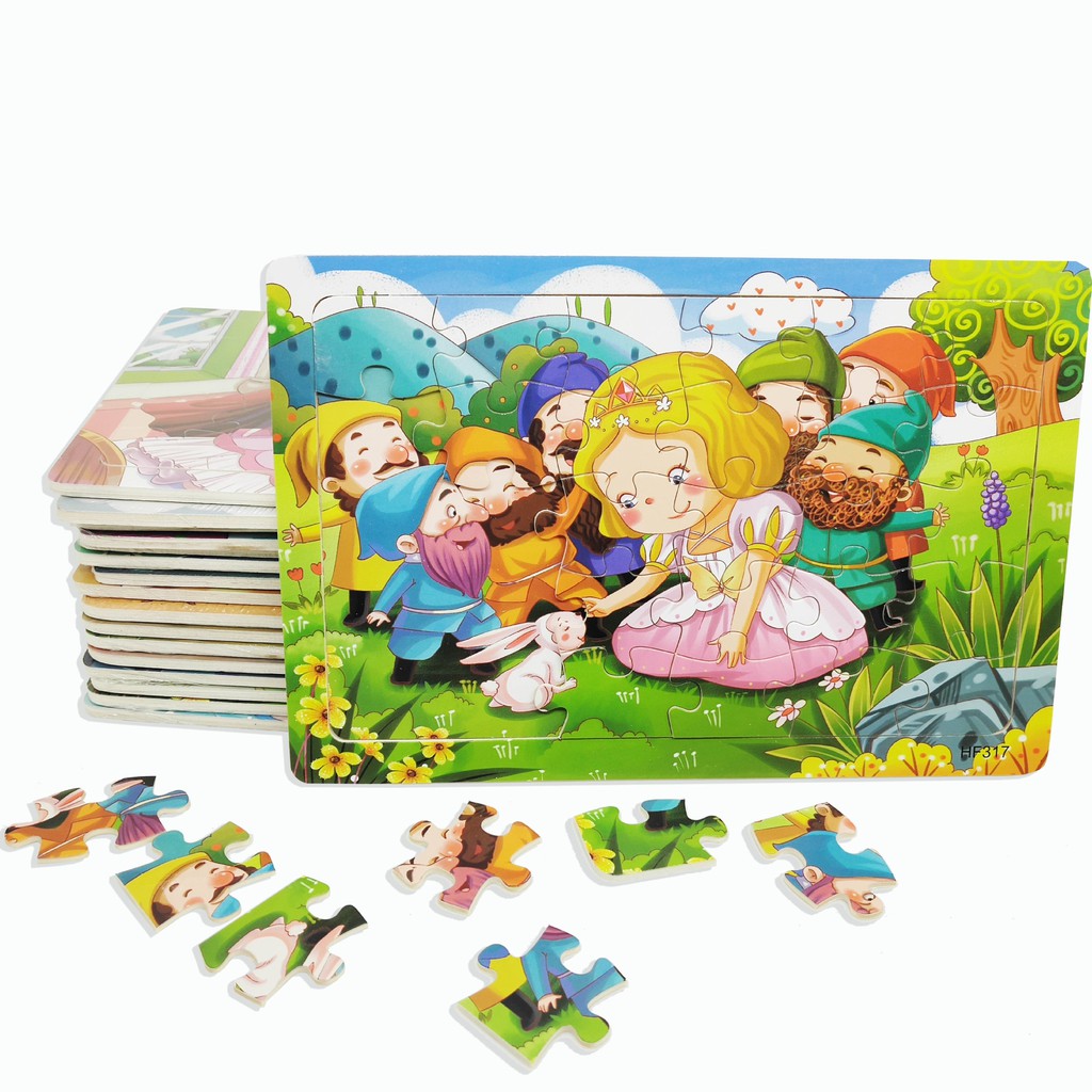 Ghép hình puzzle [30 miếng] bằng gỗ cho bé