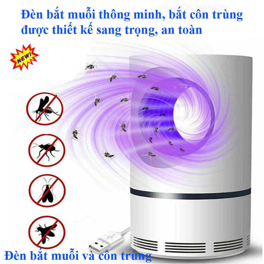 Máy bắt muỗi thông minh Đèn bắt muỗi côn trùng Máy bắt muỗi có màng lọc thông minh thu hút muỗi - MBM tròn