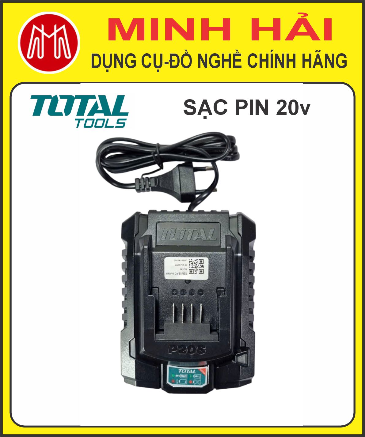 TOTAL Sạc Pin Lithium 20V TFCLI2001