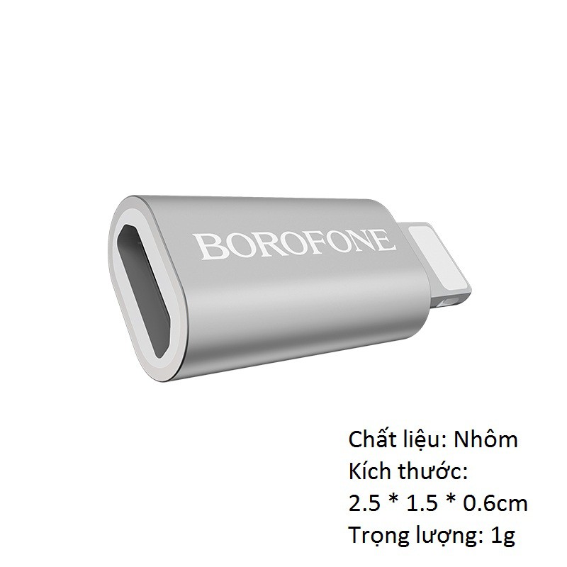 Đầu OTG Chuyển Đổi Micro USB Sang Lighning Borofone BV5