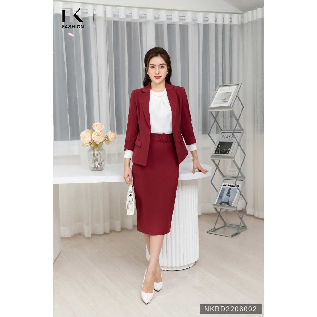 Áo Vest Cúc Bọc Tay Lỡ Ve NK FASHION NKAK2210007 Thời Trang Công Sở, Thiết Kế Thanh Lịch Cho Nữ