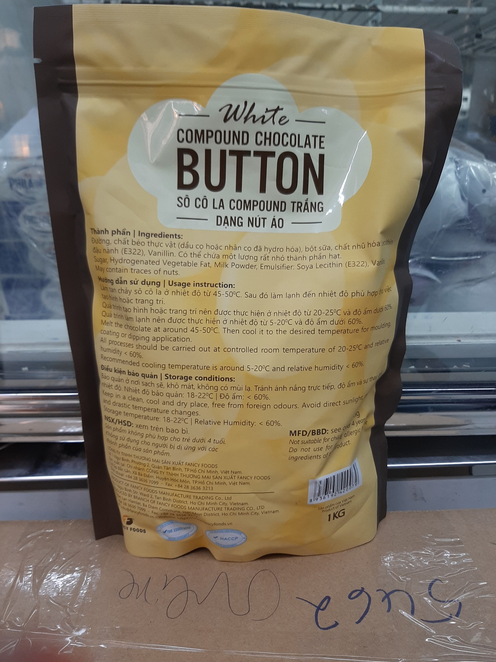 Sô Cô La Compound Trắng Dạng Nút Áo Cacao Talk 1kg