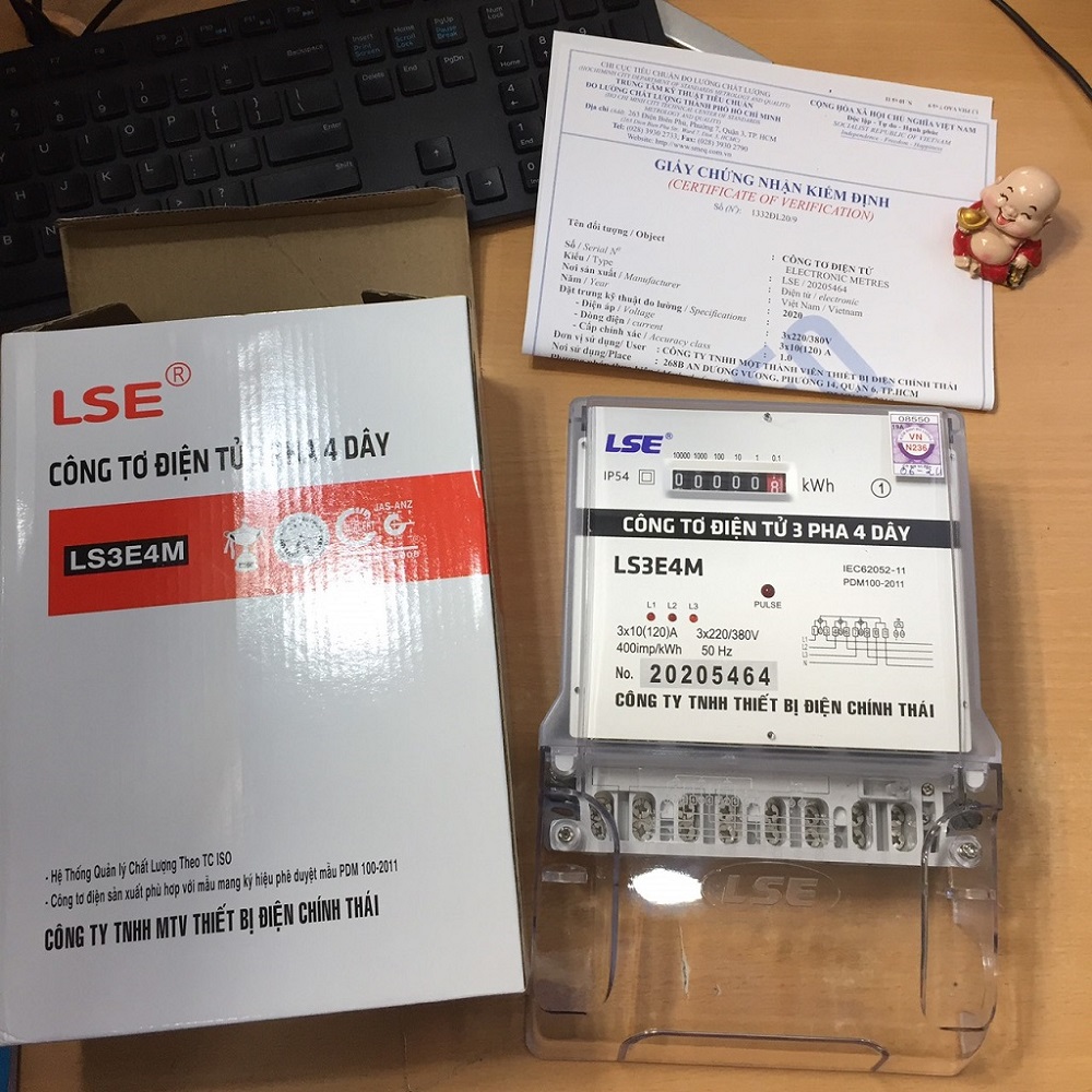 CÔNG TƠ ĐIỆN 3PHA LSE,ĐỒNG HỒ ĐO ĐIỆN 3PHA 4 DÂY KIỂU ĐIỆN TỬ MODEL:LS3E4M