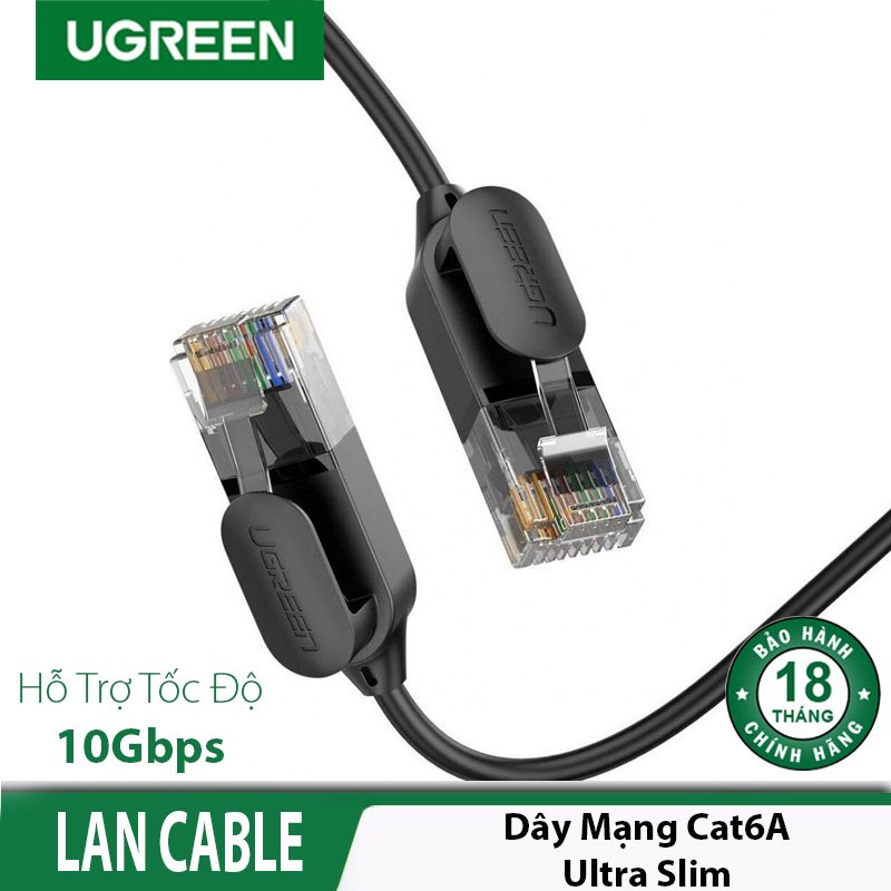 Cáp mạng đúc sẵn cat6a dài 0,5m ugreen 70331 cao cấp