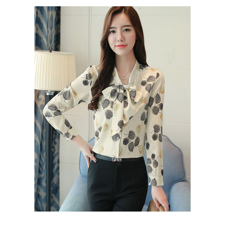 [HCM]Áo Sơ Mi Nữ Kiểu Thắt Nơ Thanh Lịch