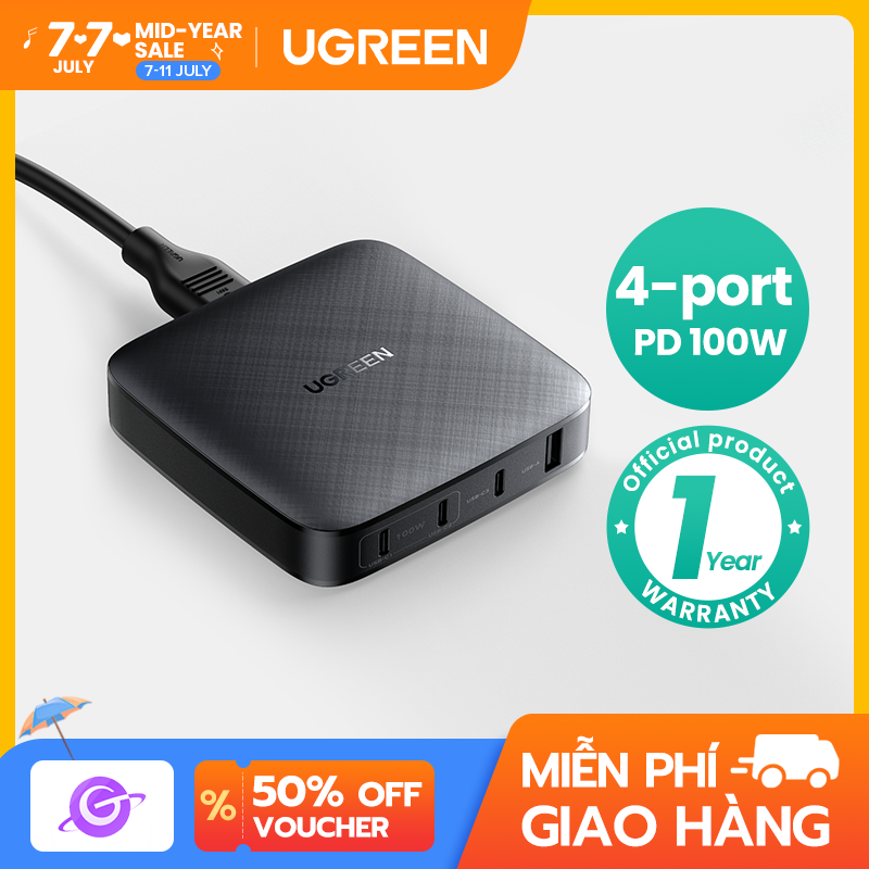 UGREEN 100W Desk Charger Fast Charging for iPad pro 2021 Laptops Tablets Mobile Phones
