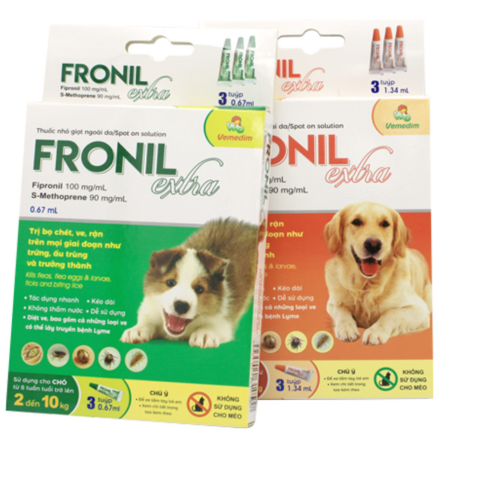 Phòng trị ve, rận cho chó Fronil Extra - Vemedim