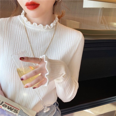 Áo len nữ cổ bèo, tay bèo style tiểu thư