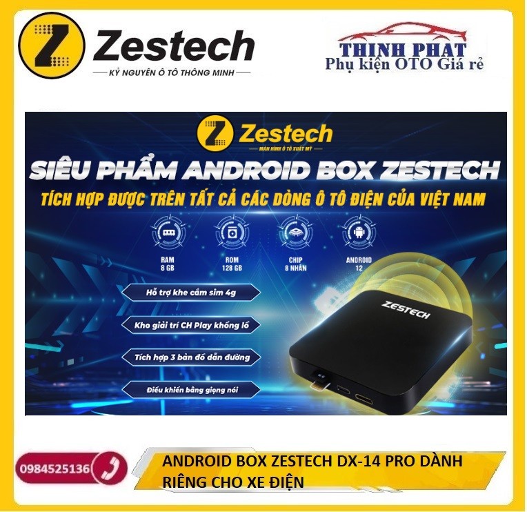 [HÀNG CHÍNH HÃNG]CARPLAY ANDROID Box DÀNH CHO XE ĐIỆN zestech dx14-pro, ram8/128g. android box đa chức năng,carplay box dx14-pro cao cấp bản giới hạn tặng vietmap s1,sim4g,xem youtube,truy cập internet