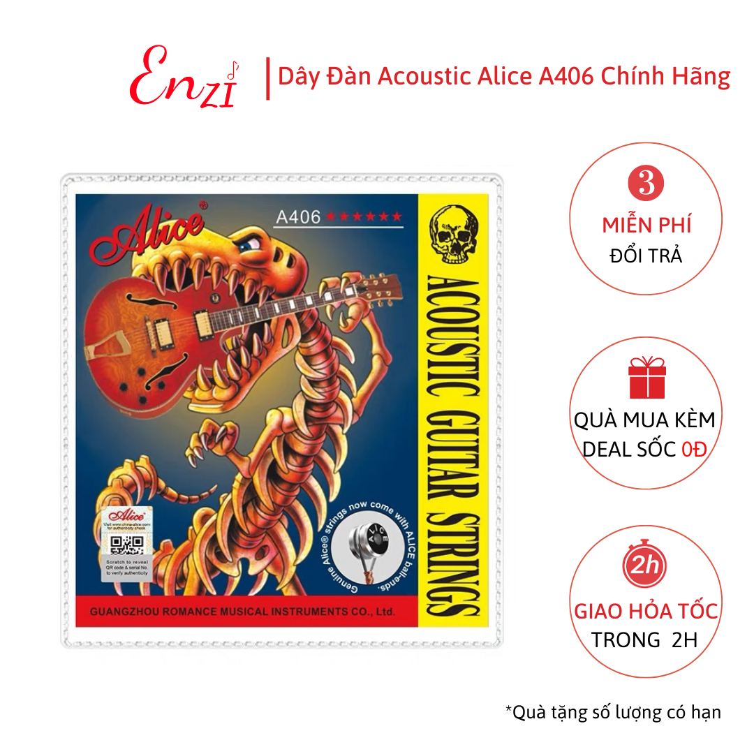 Dây đàn guitar acoustic Alice A406 chính hãng Enzi